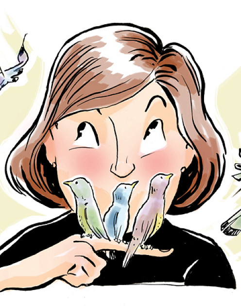 Женщины в центре паутины контактов